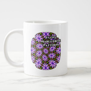 Taza De Café Gigante Patrones margueritas púrpura