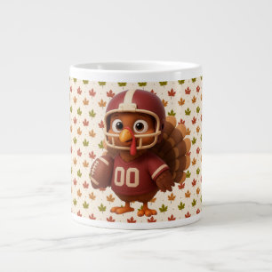 Taza De Café Gigante Pavo de fútbol del día de Acción de Gracias adorab