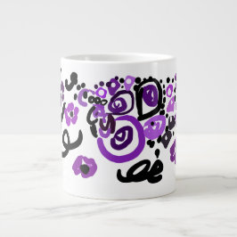 Taza De Café Gigante Pavo Real Púrpura Salvaje