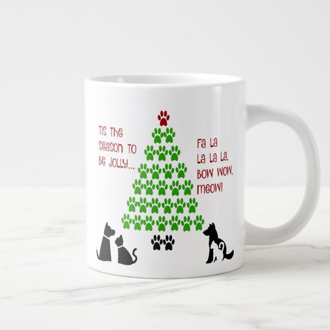 Taza De Café Gigante Paw Print Xmas Tree, esta temporada (Derecha)