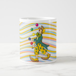 Taza De Café Gigante Payaso gracioso Jugando Con Bolas Coloridas