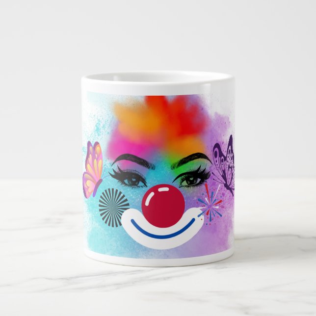 Taza De Café Gigante Payaso y maquillaje (Frente)
