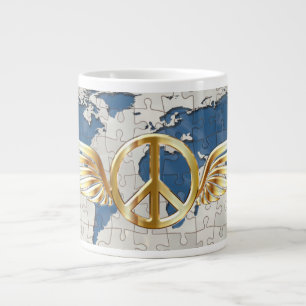 Taza De Café Gigante Paz del vuelo del mundo