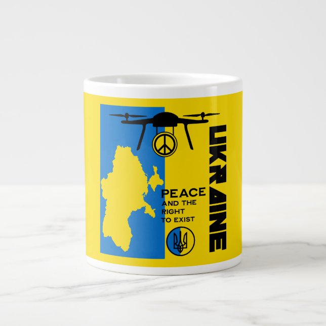 Taza De Café Gigante Paz Para Ucrania (Frente)