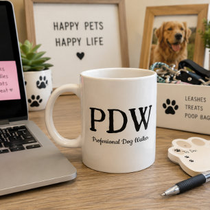 Taza De Café Gigante “PDW Profesional Paseador de Perros” Regalo Divert