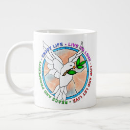 Taza De Café Gigante "PEACE DOVE" Café gigante de 20oz