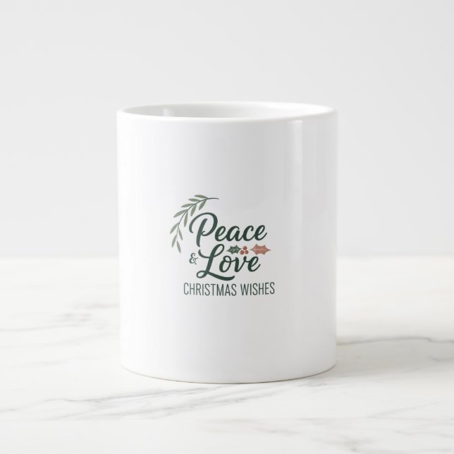 Taza De Café Gigante Peace & Love Christmas Mug (Frente)
