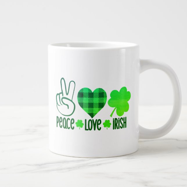 Taza De Café Gigante Peace Love Irish-60682 (Derecha)