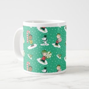 Taza De Café Gigante Peanuts Peppermint Dreams Snowflake Pattern