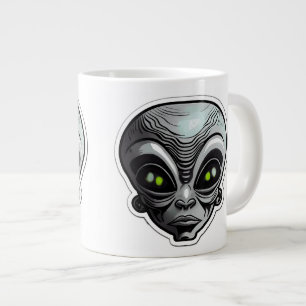 Taza De Café Gigante Pegatina alienígena Art Jumbo Mug