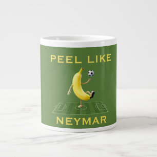 Taza De Café Gigante Pela Como un Campeón Plátano de Fútbol Divertido P