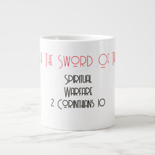 Taza De Café Gigante Pelear Con La Espada Del Espíritu Cristiano
