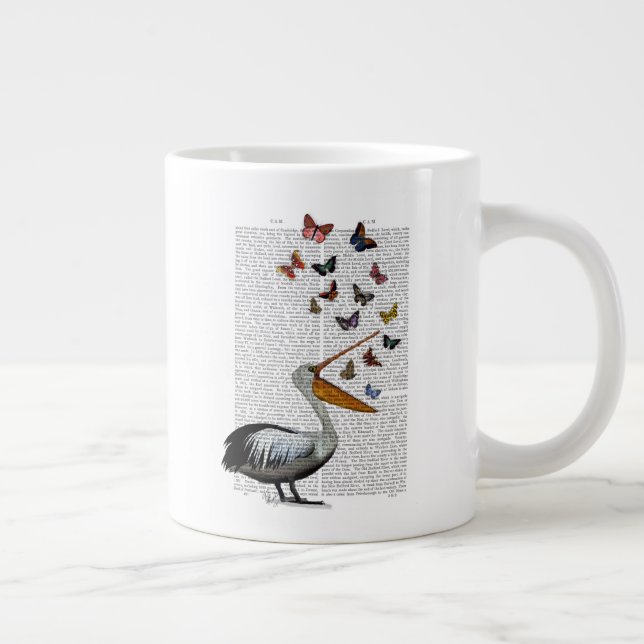 Taza De Café Gigante Pelican & Butterflies (Derecha)