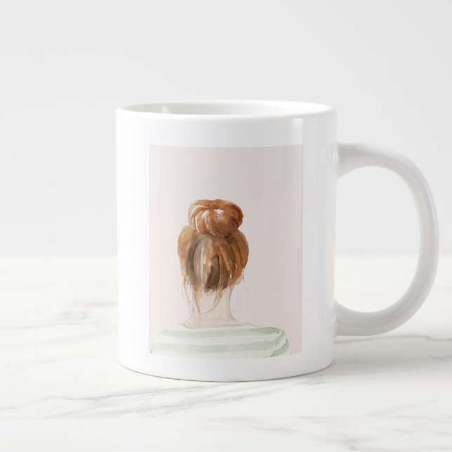Taza De Café Gigante Pelo Rojo Top Knot Bun (Derecha)