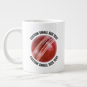 Taza De Café Gigante Pelota de Cricket de Texto Personalizado de Tamaño
