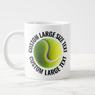 Taza De Café Gigante Pelota de Tenis de Texto Personalizado de Gran Tam