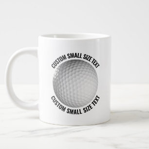 Taza De Café Gigante Pelota de tenis personalizada con texto tamaño peq