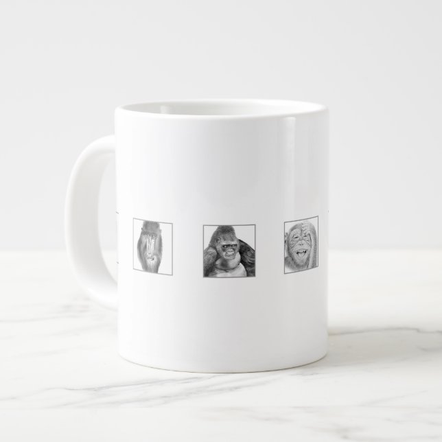 Taza De Café Gigante Pencil Animal Collection Mug - Monkeys (Izquierda)