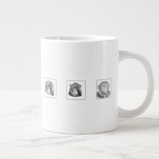 Taza De Café Gigante Pencil Animal Collection Mug - Monkeys (Derecha)