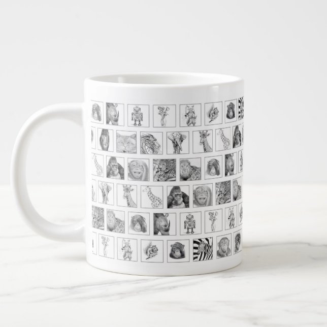 Taza De Café Gigante Pencil Animal Collection Mug - Tiled Horizontal (Izquierda)