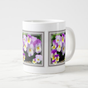 Taza De Café Gigante Pensamientos amorosos ~ Pansy Jumbo Mug