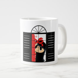 Taza De Café Gigante Pensando en ti - Jumbo Mug