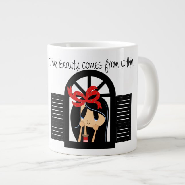 Taza De Café Gigante Pensando en ti - Jumbo Mug (Derecha)