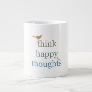 Taza De Café Gigante Pensar en los pensamientos felices Aves