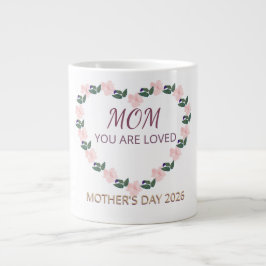 Taza De Café Gigante Peony Heart Morning Love for Mom