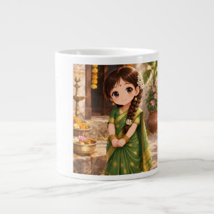 Taza De Café Gigante Pequeña Grace de verde