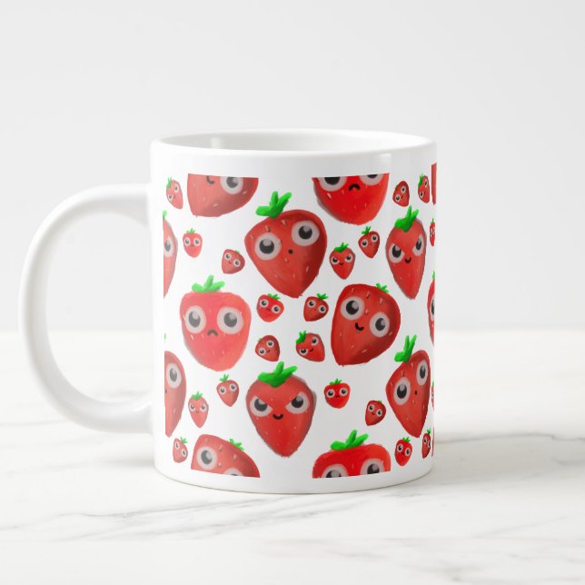 Taza De Café Gigante Pequeñas fresas ricas (Izquierda)