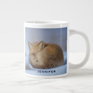 Taza De Café Gigante Pequeño Fox Maldita Foto De Invierno