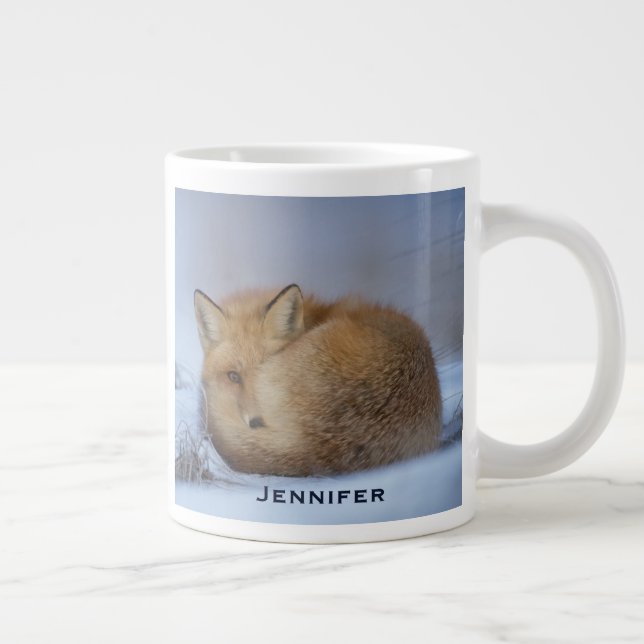 Taza De Café Gigante Pequeño Fox Maldita Foto De Invierno (Derecha)