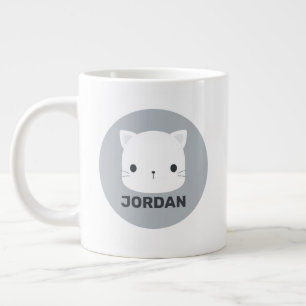 Taza De Café Gigante Pequeño gato con nombre personalizado
