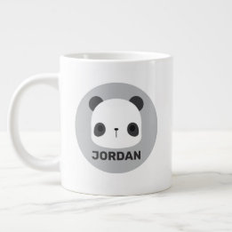 Taza De Café Gigante Pequeño oso oso panda con nombre personalizado