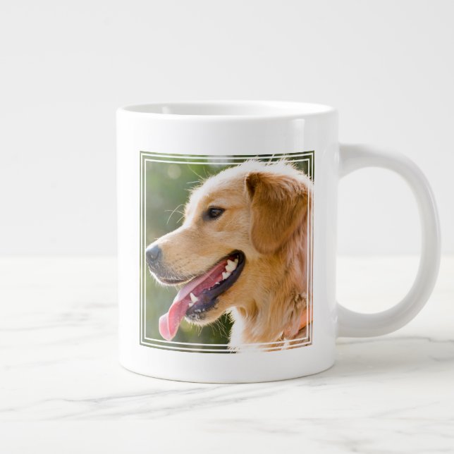 Taza De Café Gigante Perfil de Golden Retriever con lengua de salida (Derecha)