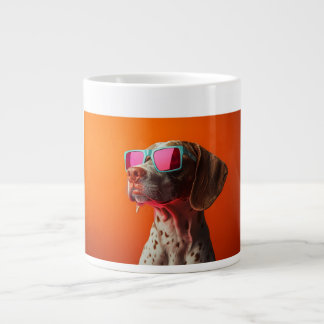 Taza De Café Gigante Perro Bracco italiano genial con gafas de sol