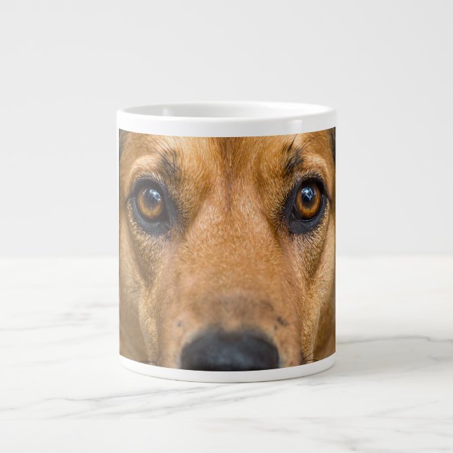 Taza De Café Gigante Perro Curioso Mirando (Frente)