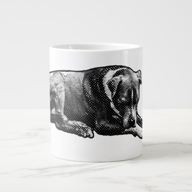 Taza De Café Gigante Perro de grano retro (Frente)