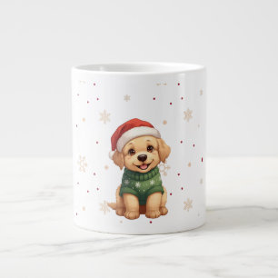 Taza De Café Gigante Perro de Navidad Kawaii Adorable - Diseño Navideño