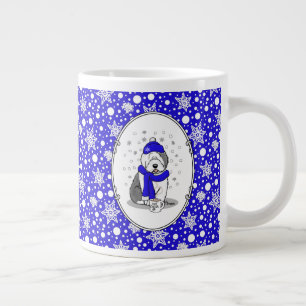 Taza De Café Gigante Perro de perro de perro de perro viejo inglés azul
