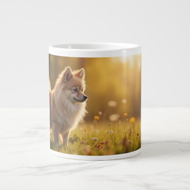 Taza De Café Gigante Perro de Pomerania (Frente)