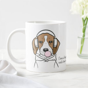 Taza De Café Gigante Perro escalofriante con Bubblegum Cute Gracioso Be