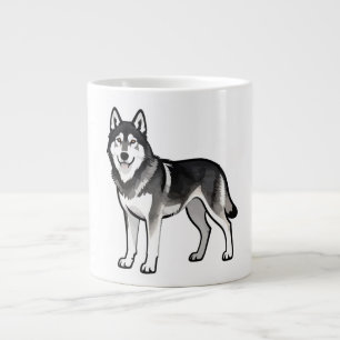 Taza De Café Gigante Perro Husky de Dibujos Animados Regalo Siberiano B