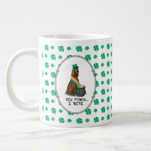 Taza De Café Gigante Perro irlandés del Día de San Patricio (rojo 1) Gr