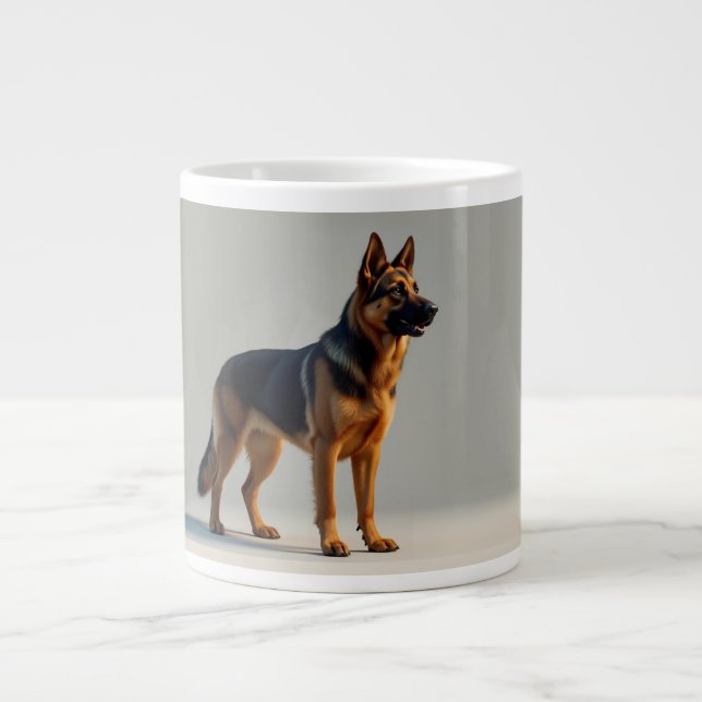 Taza De Café Gigante Perro pastor alemán (Frente)