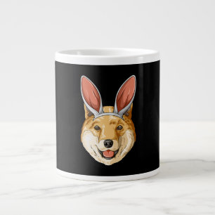 Taza De Café Gigante Perro shiba con orejas de conejo de Pascua regal