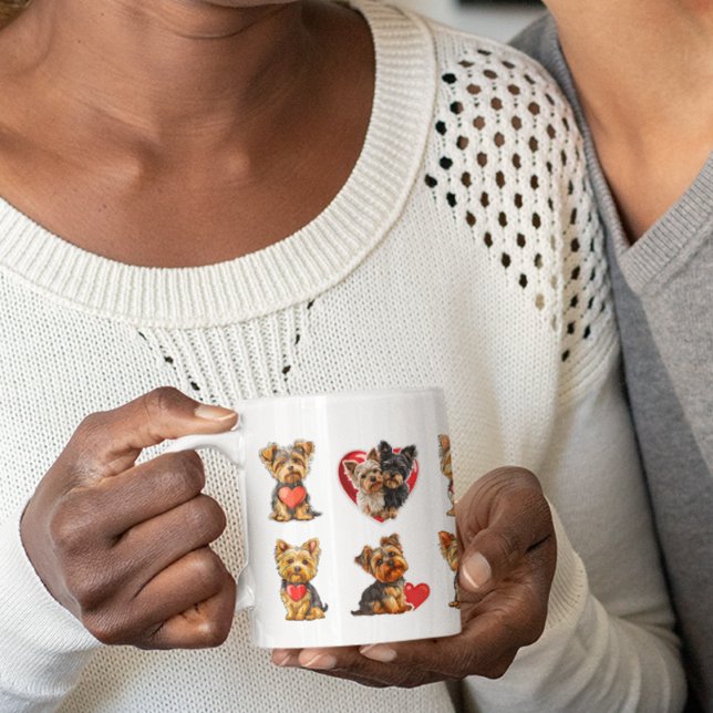 Taza De Café Gigante Perro Terrier de Valentine Yorkshire | amantes de  (Valentine Yorkshire Terrier Dog | pet lovers | Large Coffee Mug)