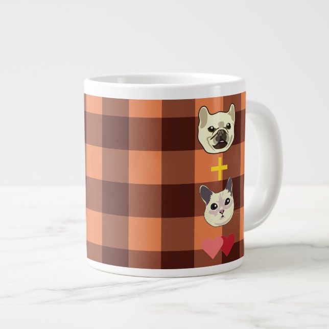 Taza De Café Gigante Perro y gato (Derecha)