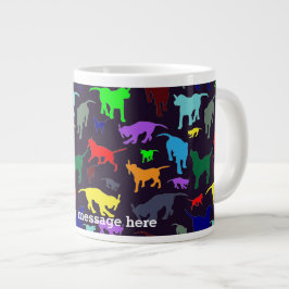 Taza De Café Gigante Perros arco iris Mug